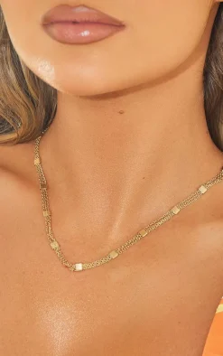 PrettyLittleThing Necklaces*Squared Hammered Textured Necklace