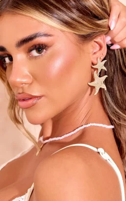PrettyLittleThing Statement Earrings*Starfish Detail Drop Stud Earrings