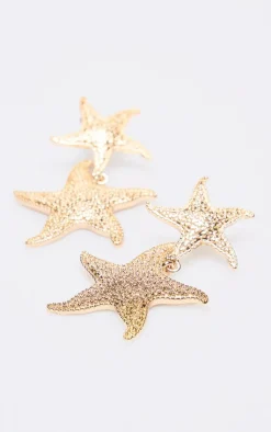 PrettyLittleThing Statement Earrings*Starfish Detail Drop Stud Earrings