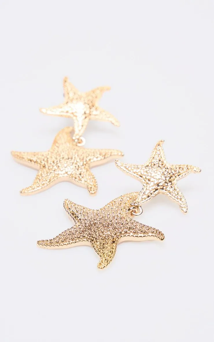 PrettyLittleThing Statement Earrings*Starfish Detail Drop Stud Earrings