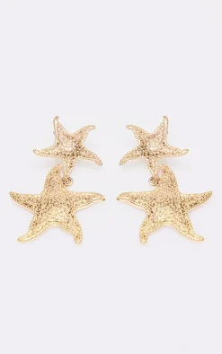 PrettyLittleThing Statement Earrings*Starfish Detail Drop Stud Earrings