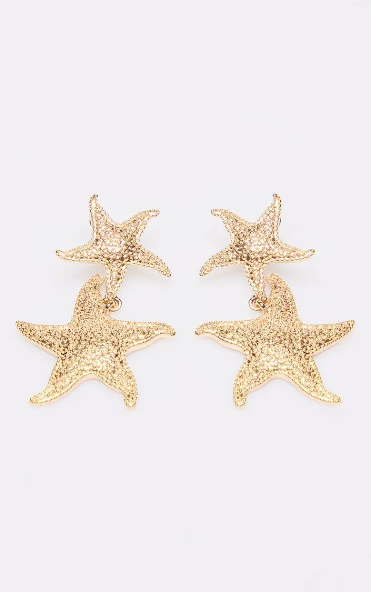 PrettyLittleThing Statement Earrings*Starfish Detail Drop Stud Earrings