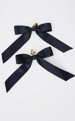 PrettyLittleThing Statement Earrings*Stud Black Bow Earrings