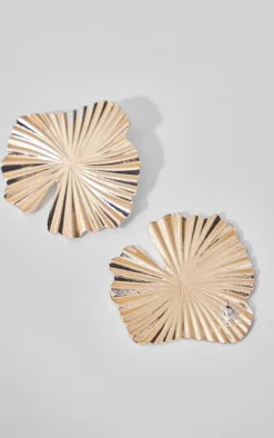 PrettyLittleThing Statement Earrings*Textured Large Floral Stud Earrings
