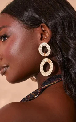 PrettyLittleThing Statement Earrings*Textured Link Drop Statement Earrings