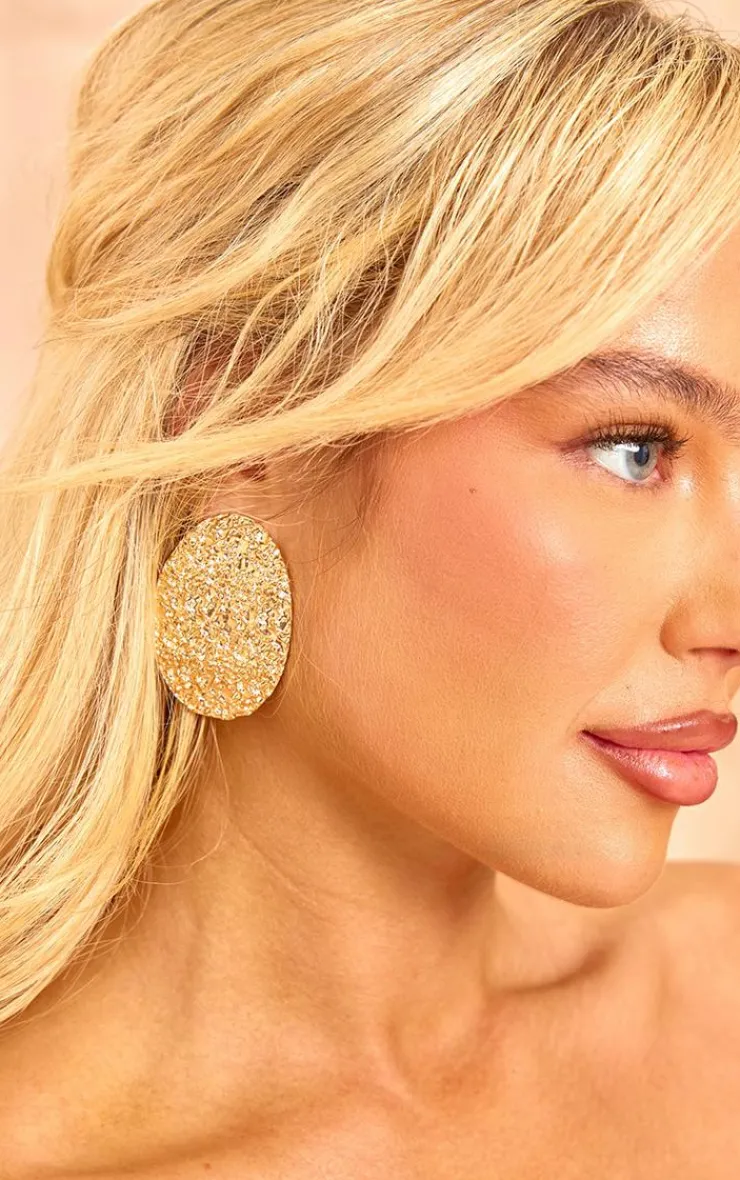 PrettyLittleThing Statement Earrings*Textured Oval Statement Earrings