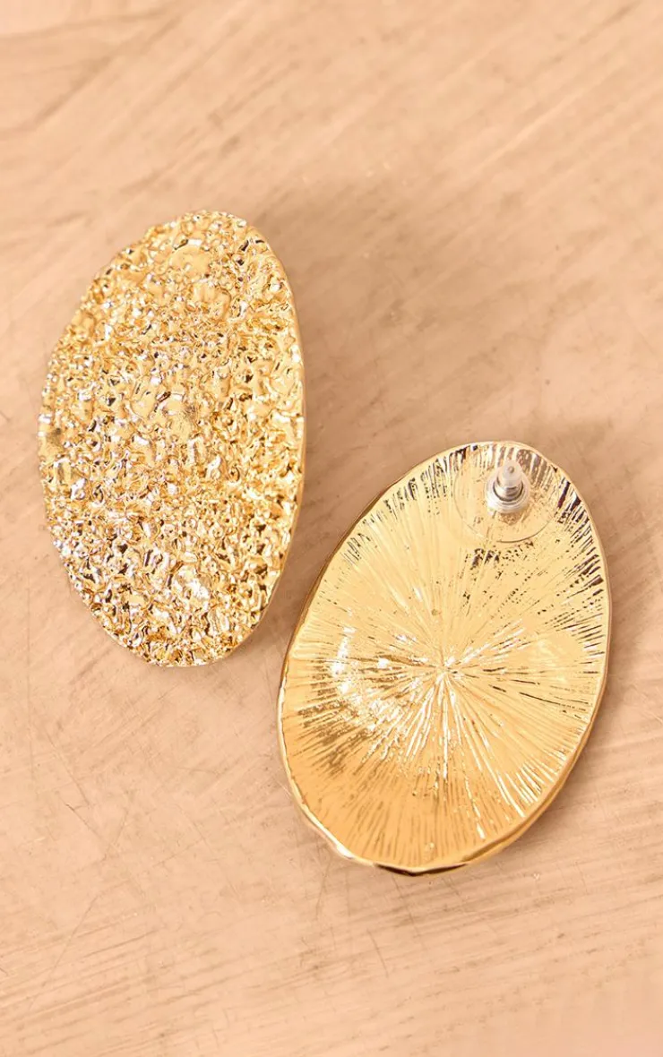 PrettyLittleThing Statement Earrings*Textured Oval Statement Earrings