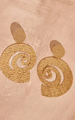 PrettyLittleThing Statement Earrings*Textured Swirl Disk Statement Earrings