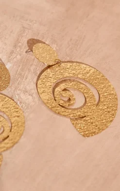 PrettyLittleThing Statement Earrings*Textured Swirl Disk Statement Earrings