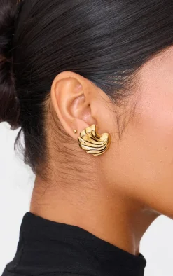 PrettyLittleThing Earrings*Water Resistant Ridge Flare Stud Earrings