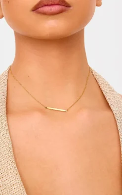 PrettyLittleThing Necklaces*Water Resistant Simple Bar Necklace