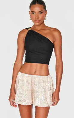 Satin Embellished Puffball Mini Skirt-PrettyLittleThing Clearance