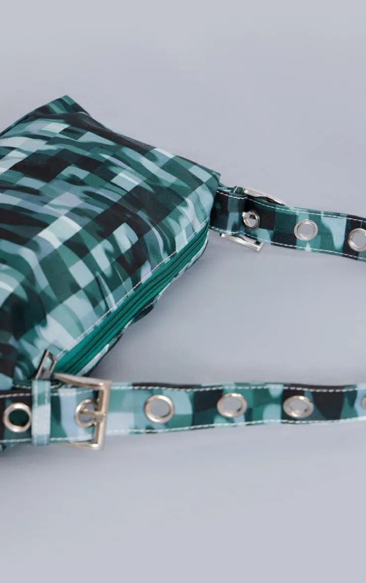 PrettyLittleThing Shoulder Bags*Blurred Camo Print Pocket Eyelet Strap Shoulder Bag
