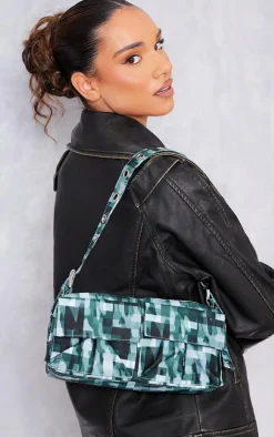 PrettyLittleThing Shoulder Bags*Blurred Camo Print Pocket Eyelet Strap Shoulder Bag