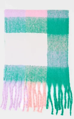 PrettyLittleThing Scarves & Gloves*Check Blanket Tassel Scarf