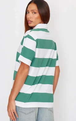 PrettyLittleThing T-Shirts*Chunky Striped Collared Oversized T Shirt