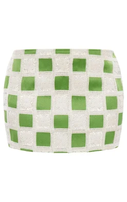 Clearance PrettyLittleThing Crochet Detail Mini Skirt Green