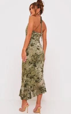 Devore Cross Neck Maxi Dress-PrettyLittleThing