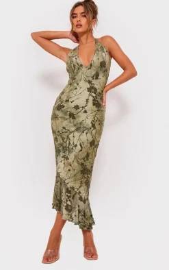 Devore Cross Neck Maxi Dress-PrettyLittleThing