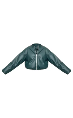 PrettyLittleThing Puffer Jackets*Faux Leather Oversized Bomber Jacket