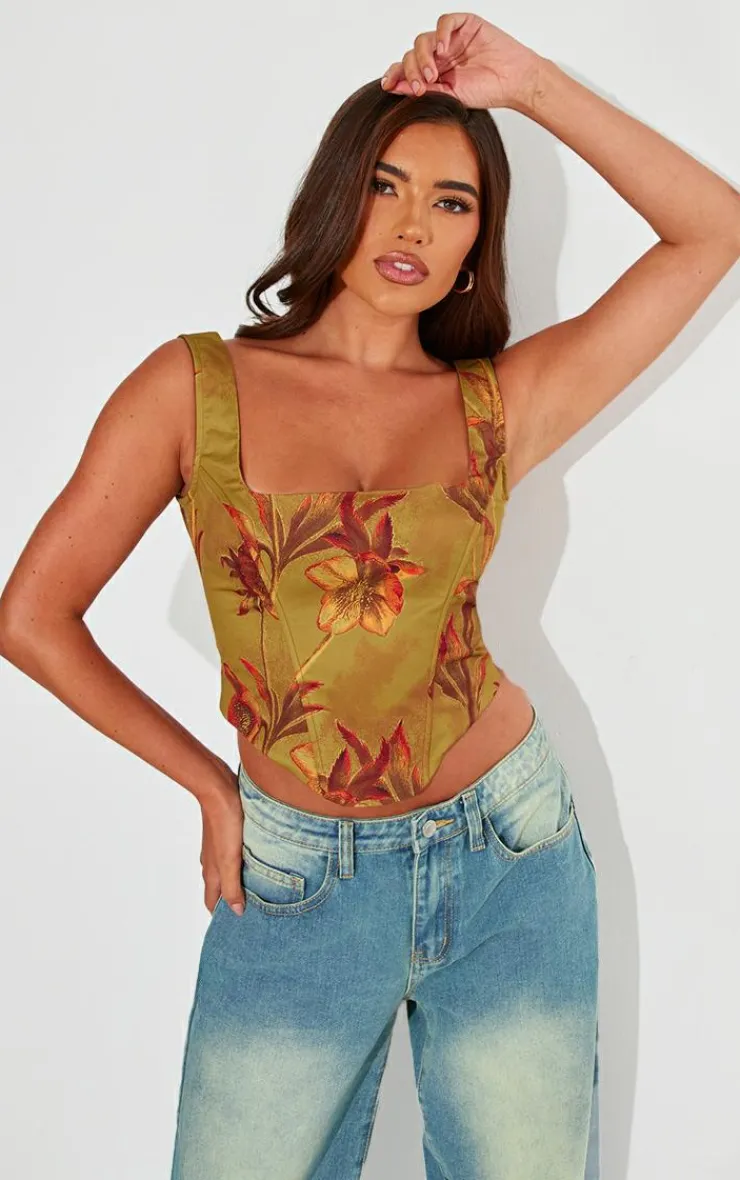 PrettyLittleThing Corsets*Floral Corset