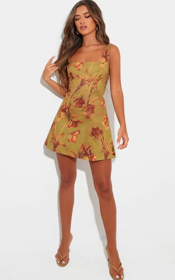 Floral Corset A Line Shift Dress-PrettyLittleThing Hot