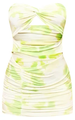 Floral Print Twist Detail Cut Out Bodycon Dress-PrettyLittleThing Sale