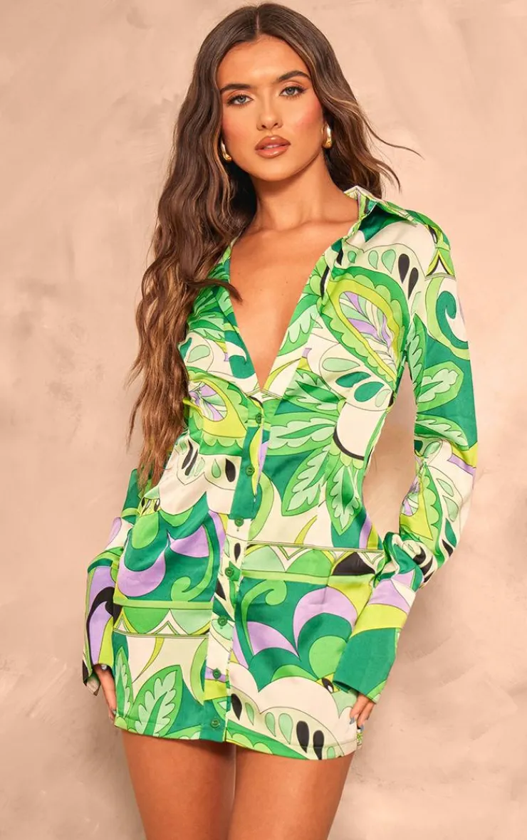 Floral Printed Shirt Dress-PrettyLittleThing Discount