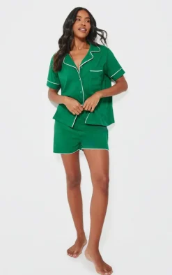 PrettyLittleThing Christmas Gifts*Jersey Piping Detail Short PJ Set