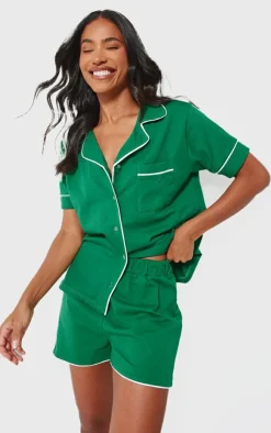 PrettyLittleThing Christmas Gifts*Jersey Piping Detail Short PJ Set