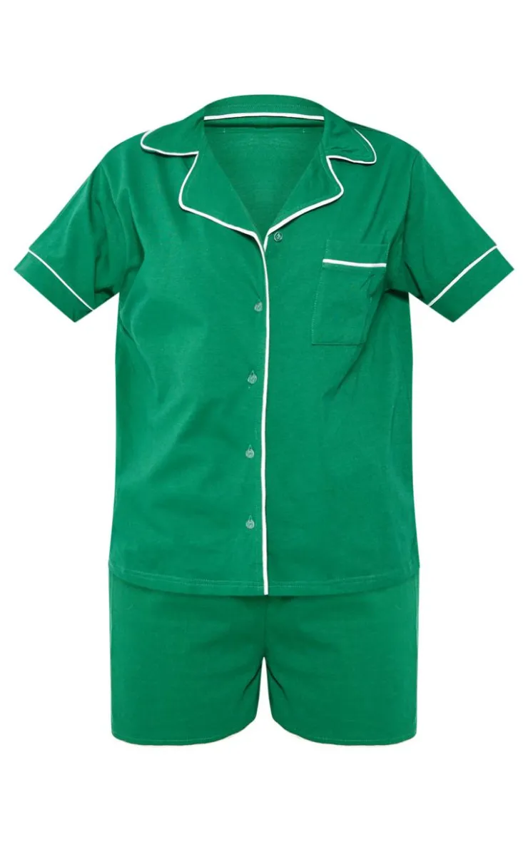 PrettyLittleThing Christmas Gifts*Jersey Piping Detail Short PJ Set