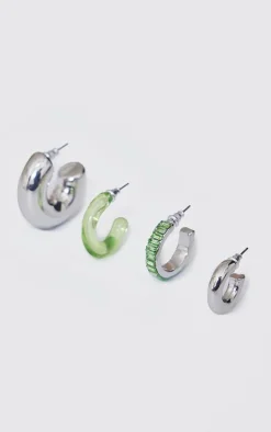 PrettyLittleThing Hoop Earrings*Jewel & Resin Multipack Hoop Earrings