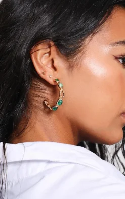 PrettyLittleThing Hoop Earrings*Jewel Detail Hoop Earrrings