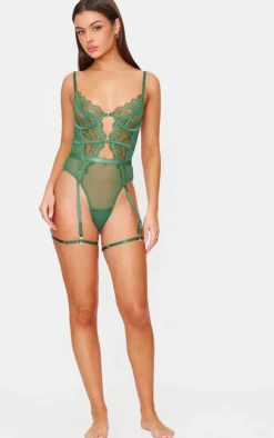 PrettyLittleThing Christmas Shop*Lace Suspender Lingerie Bodysuit