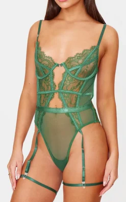 PrettyLittleThing Christmas Shop*Lace Suspender Lingerie Bodysuit