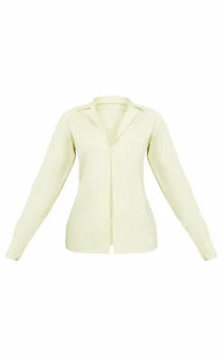 PrettyLittleThing Shirts*Linen Look Fitted Shirt