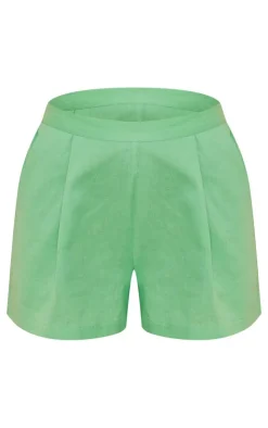 Best PrettyLittleThing Linen Look Oversized Floaty Shorts Green