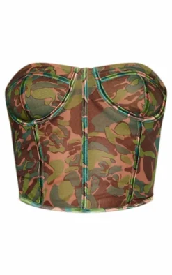 PrettyLittleThing Corsets*Mesh Boned Printed Long Corset