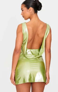 Metallic Cowl Back Shift Dress-PrettyLittleThing Clearance