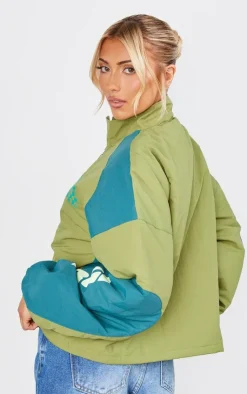 PrettyLittleThing Bomber Jackets*Nylon Oversized Racer Graphic Bomber Jacket