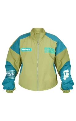 PrettyLittleThing Bomber Jackets*Nylon Oversized Racer Graphic Bomber Jacket