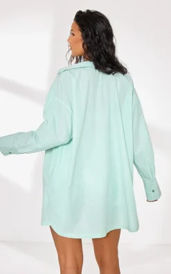 PrettyLittleThing Shirts*Pinstripe Oversized Cotton Poplin Shirt