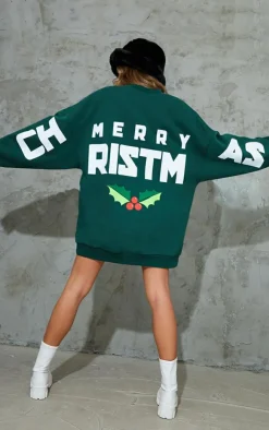 PrettyLittleThing Sweater Dresses*Printed Graphic Oversized Sweat Dress
