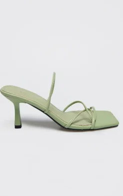 PrettyLittleThing Wide Fit Heels*PU Wide Fit Cross Over Strap Heeled Mules