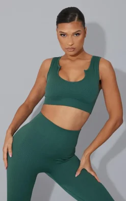 PrettyLittleThing Seamless Gym Wear*Ribbed Seamless Sport Slash Neck Crop Top
