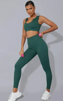 PrettyLittleThing Seamless Gym Wear*Ribbed Seamless Sport Slash Neck Crop Top