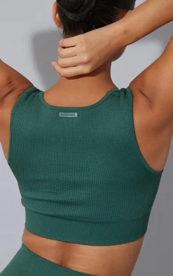 PrettyLittleThing Seamless Gym Wear*Ribbed Seamless Sport Slash Neck Crop Top
