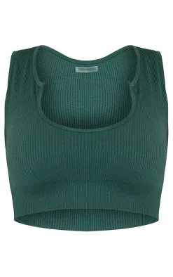 PrettyLittleThing Seamless Gym Wear*Ribbed Seamless Sport Slash Neck Crop Top