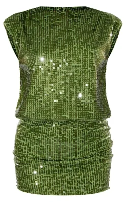 Sequin Shoulder Pad Sleeveless Bodycon Dress-PrettyLittleThing Discount