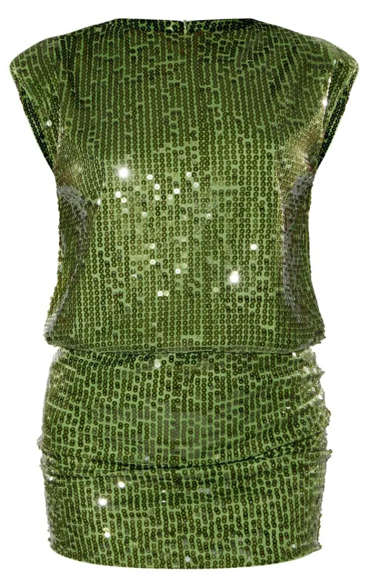 Sequin Shoulder Pad Sleeveless Bodycon Dress-PrettyLittleThing Discount